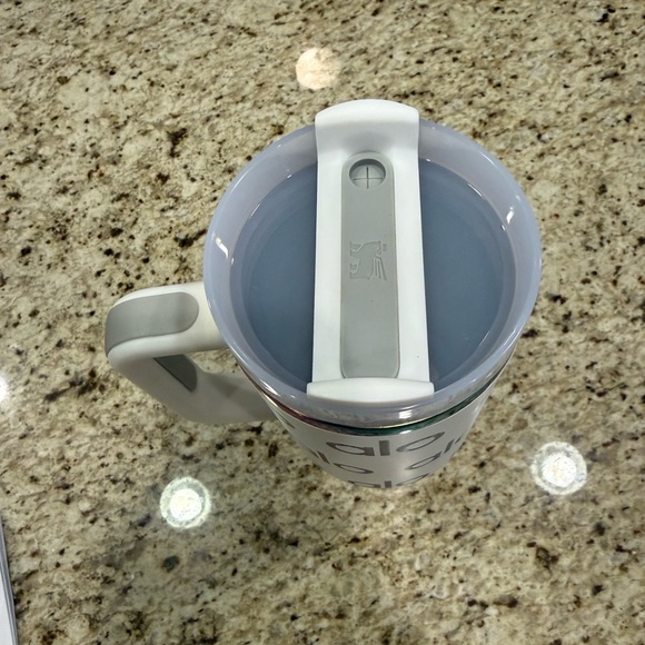 Stanley White and Silver Travel Mug - Picture 3 of 3